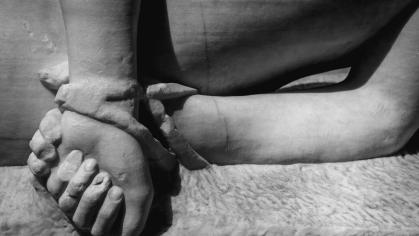 Sculpture of bound hands