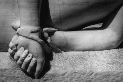 Sculpture of bound hands