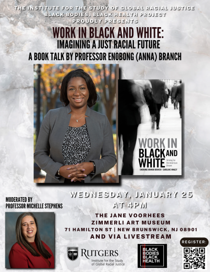 Work in Black and White Book Talk Flyer